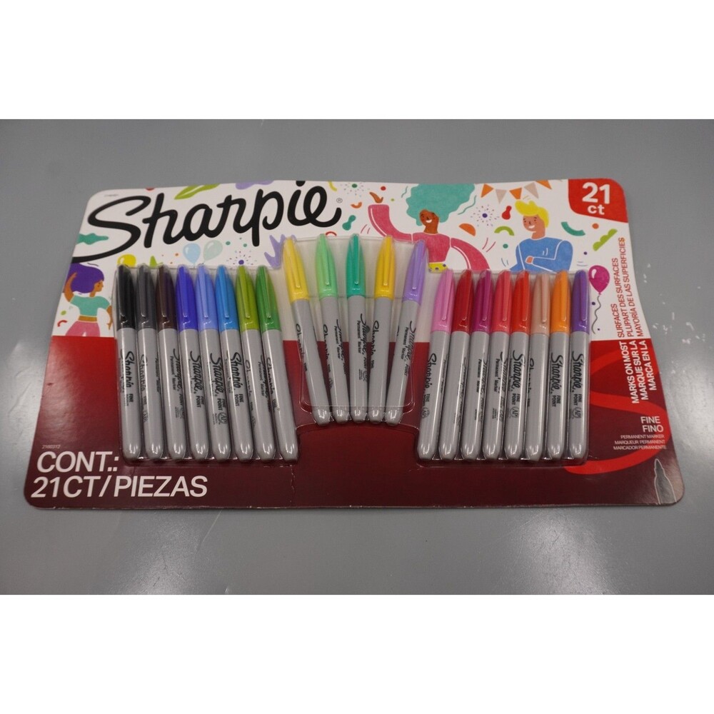 Sharpie Permanent Markers Fine Point Assorted Spring Colors Set of 21